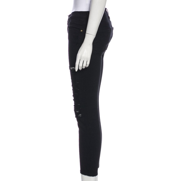 Frame, black skinny leg distressed jeans, size 28, EUC - Picture 2 of 4
